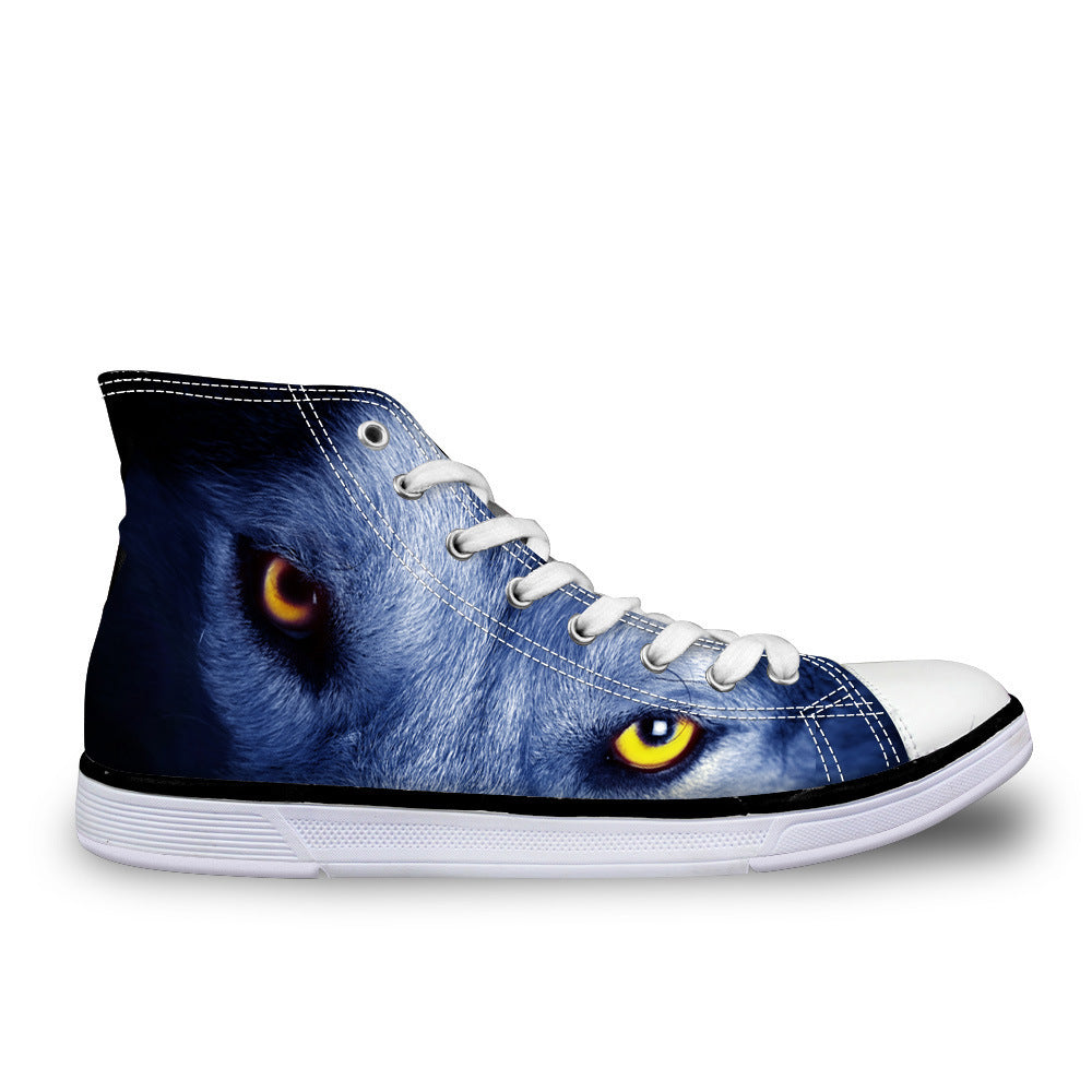 African Animal Casual High-Top Canvas Shoes