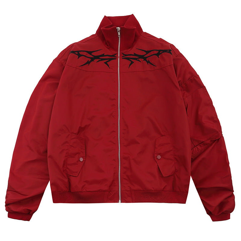 Real Shot Street Cool Embroidered Flight Jacket Coat