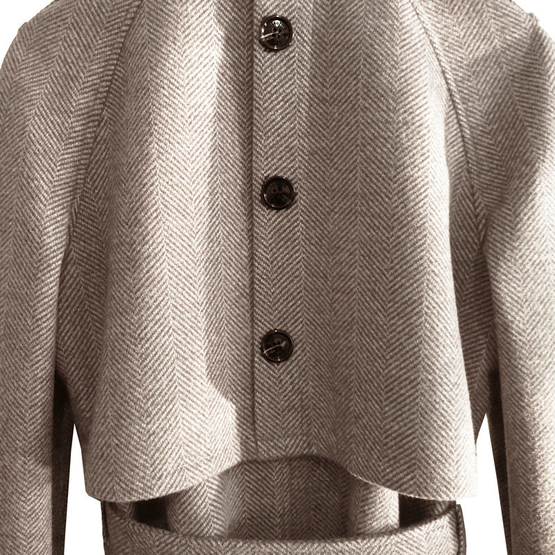 Classic Herringbone Coat for Men & Women - Stylish, Warm, and Durable