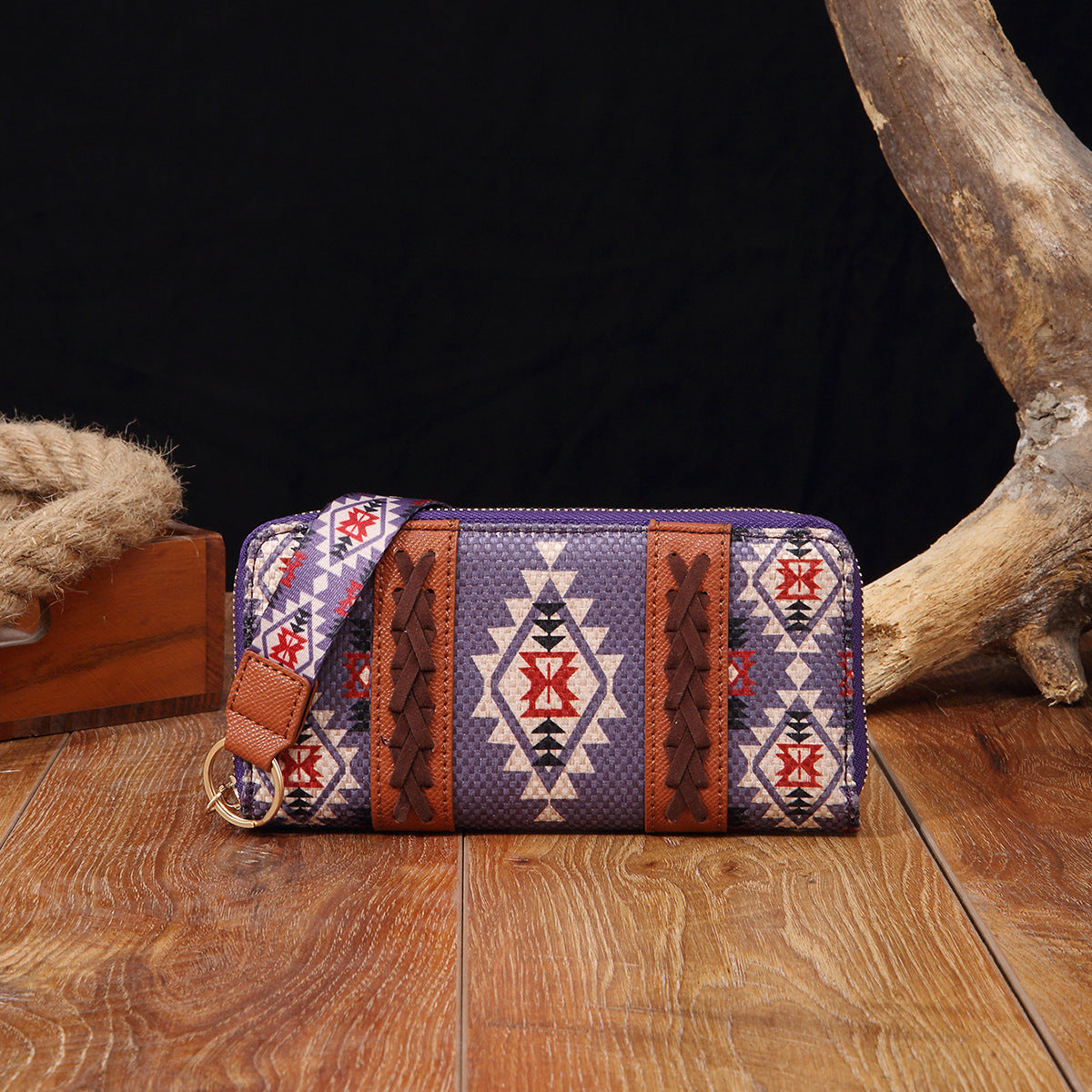 Vintage Cotton And Linen Printed Bohemian Style Lady Hand-carrying Wallet Card Holder