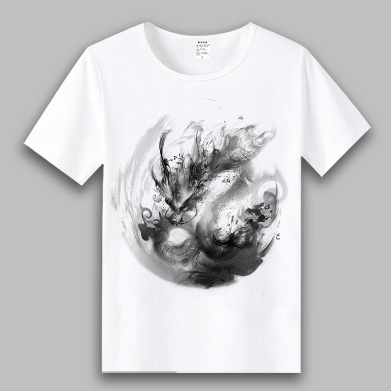 Chinese Style Ink Landscape Painting T-shirt For Men