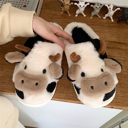 Cute cow slippers for women