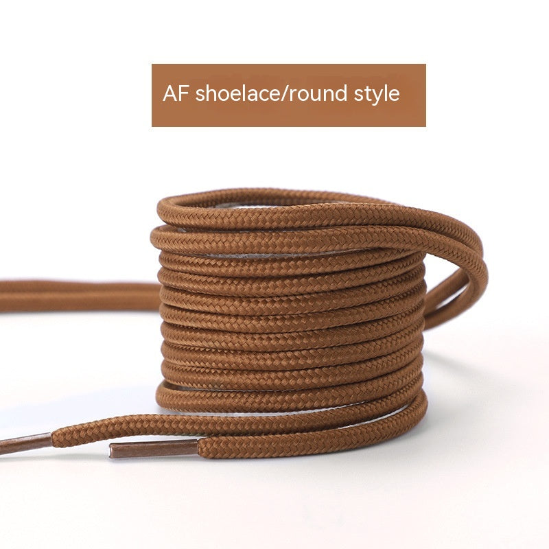 Wheat-colored Shoelace Flat Round Martin Boots Unisex Shoes Rope