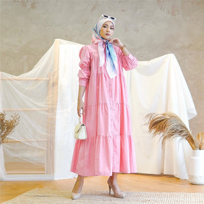 Malay Indonesian Cotton Muslim Patchwork Dress