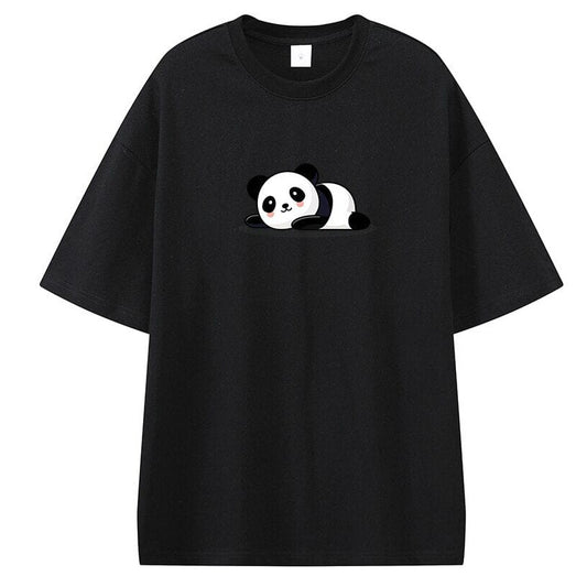 European And American Panda Digital Printing Casual Round Neck Short Sleeves T-shirt