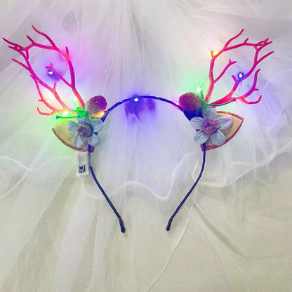 Christmas Decorative Head Hoop Luminous Antlers Party Decoration Supplies