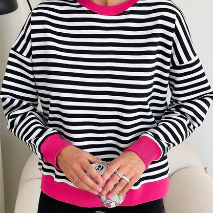 Women's Simple Striped Long-sleeved T-shirt