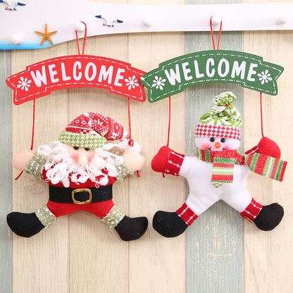 Christmas cloth garland door hanger