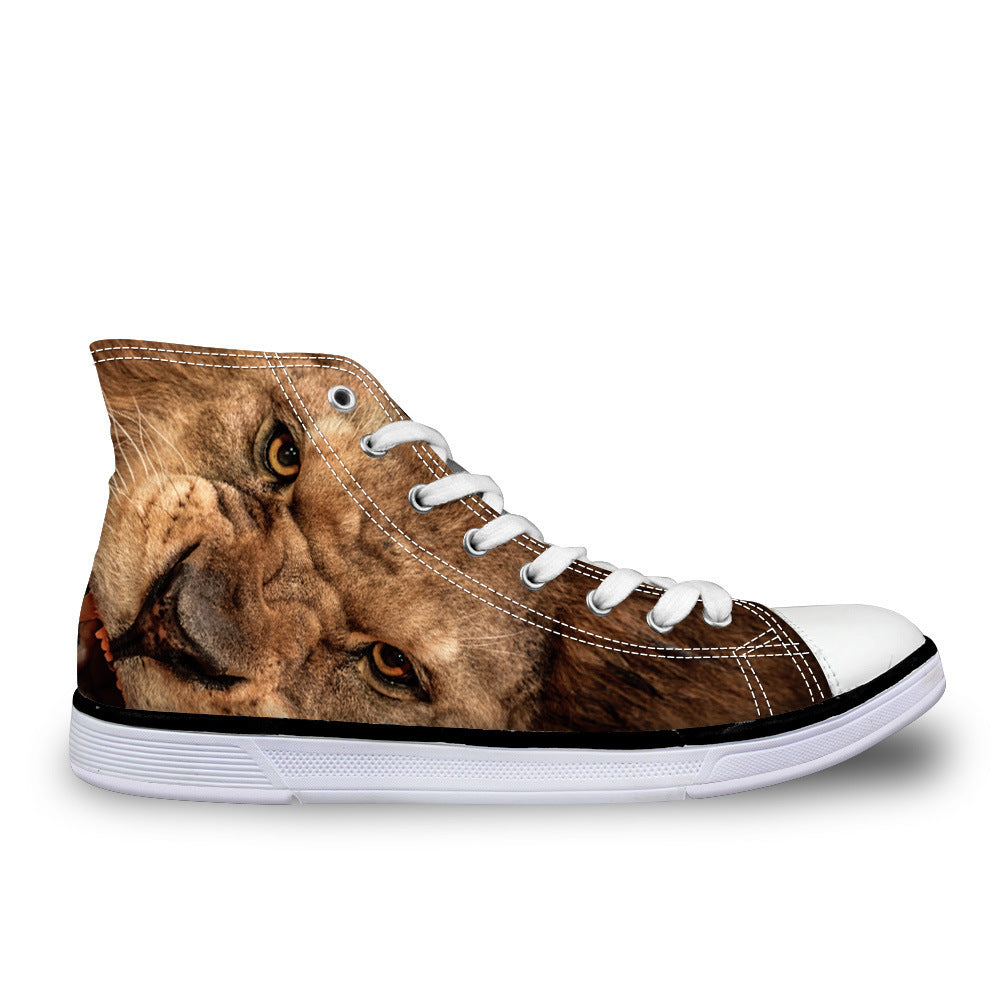 African Animal Casual High-Top Canvas Shoes