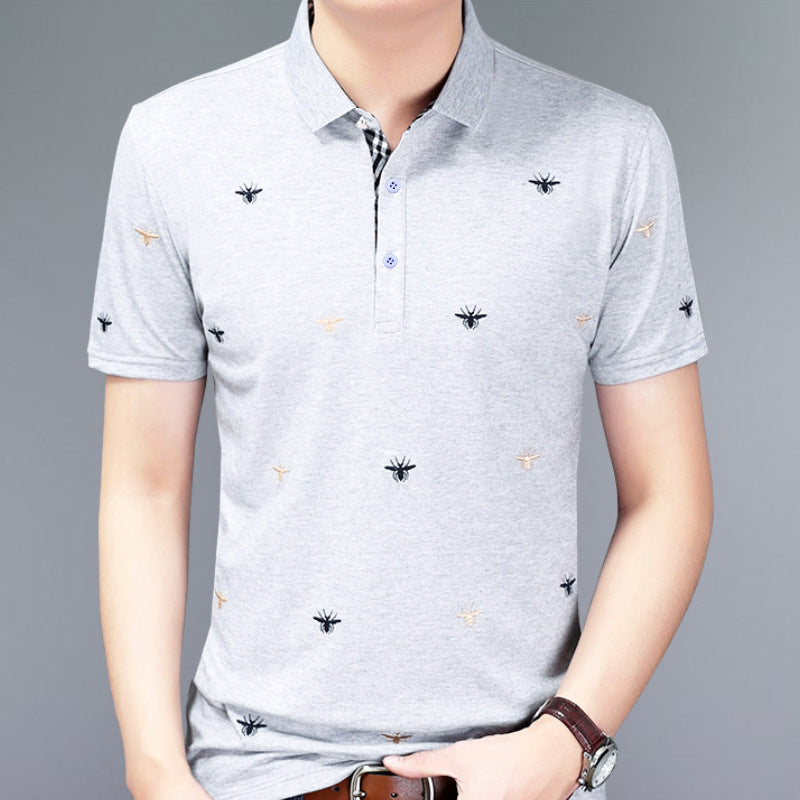 Embroidered lapel T-shirt