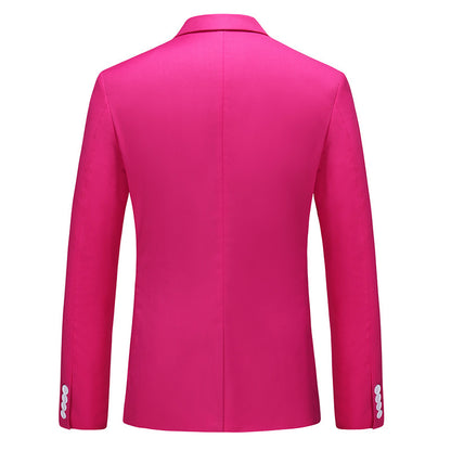 Multi-Color Two-piece Suit Men's Solid Color Slim Fit