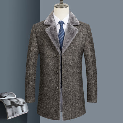 Woolen Coat Autumn And Winter Clothing Middle-aged Men's Lapel