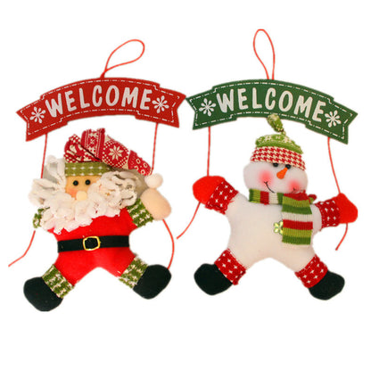 Christmas cloth garland door hanger