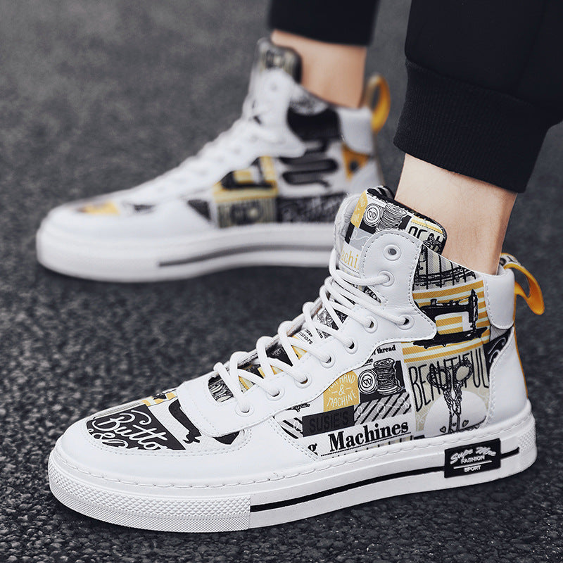 Men's Korean Trend High Top Canvas Shoes