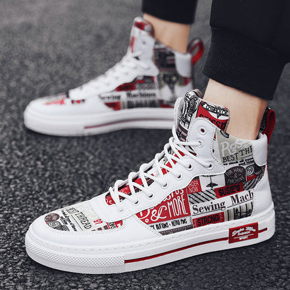 Men's Korean Trend High Top Canvas Shoes