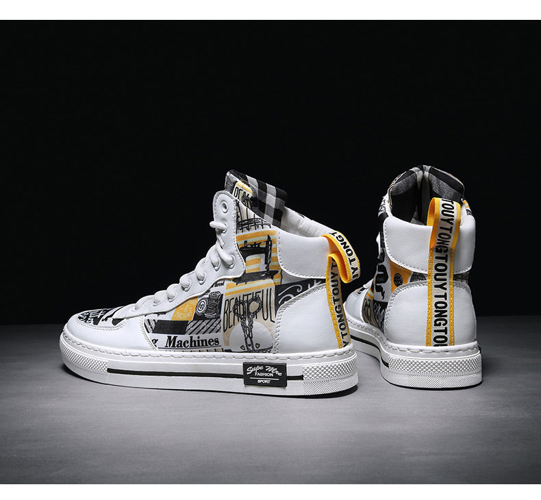 Men's Korean Trend High Top Canvas Shoes