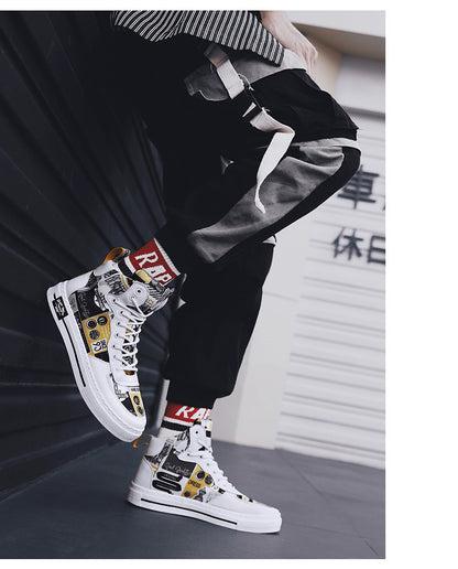 Men's Korean Trend High Top Canvas Shoes