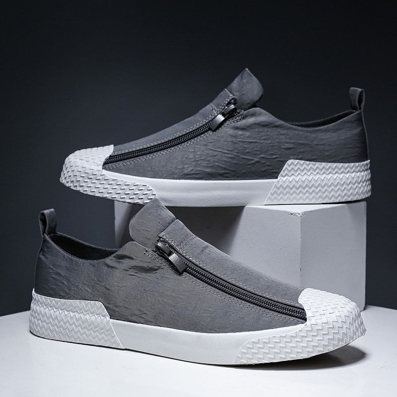 Umbrella Cloth Men's Shoes Casual Side Zipper Low-top Sports Sneakers