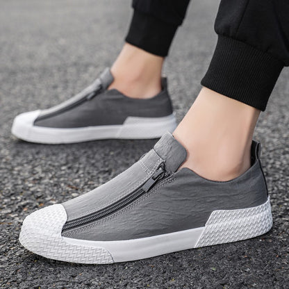 Umbrella Cloth Men's Shoes Casual Side Zipper Low-top Sports Sneakers