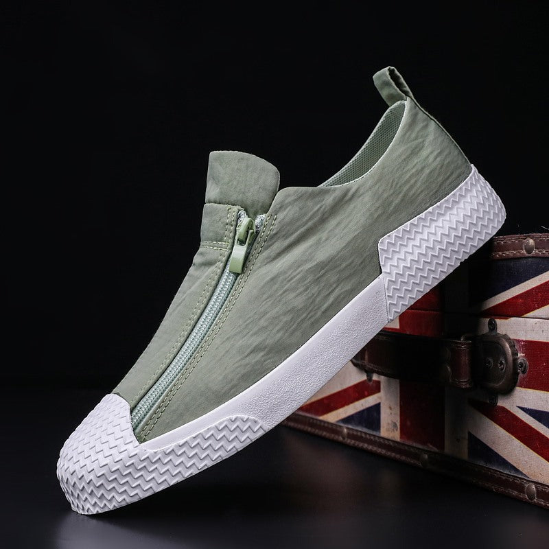 Umbrella Cloth Men's Shoes Casual Side Zipper Low-top Sports Sneakers