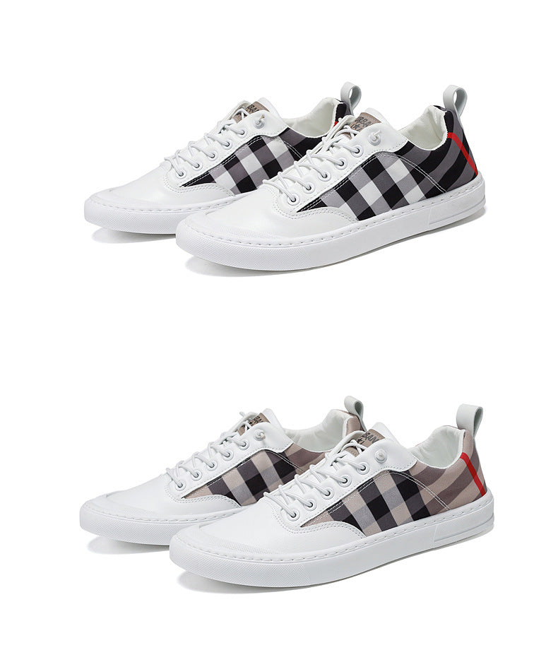 Fashion All-Match Canvas Shoes Korean Trend Plaid Shoes Men's Outdoor Street Shooting Casual Shoes