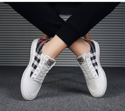 Fashion All-Match Canvas Shoes Korean Trend Plaid Shoes Men's Outdoor Street Shooting Casual Shoes