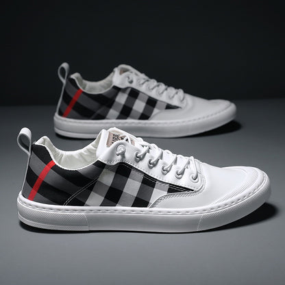 Fashion All-Match Canvas Shoes Korean Trend Plaid Shoes Men's Outdoor Street Shooting Casual Shoes