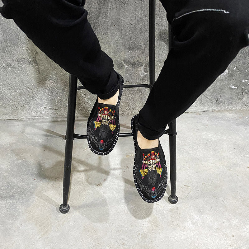 Korean Style Embroidery Old Beijing Cloth Shoes