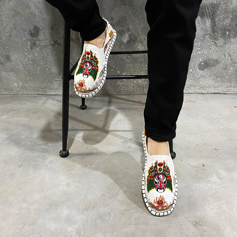 Korean Style Embroidery Old Beijing Cloth Shoes