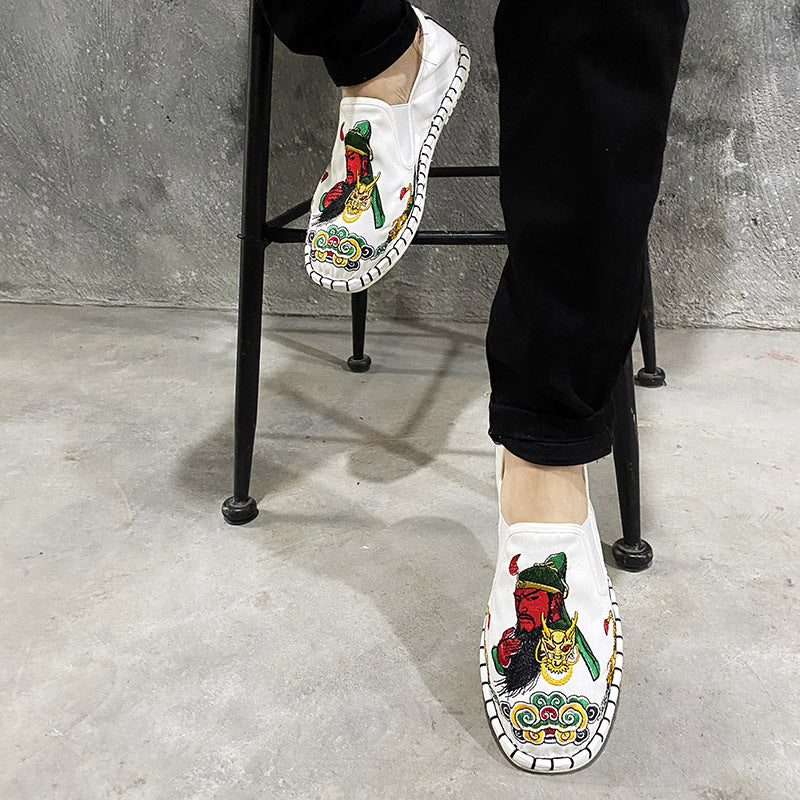 Korean Style Embroidery Old Beijing Cloth Shoes