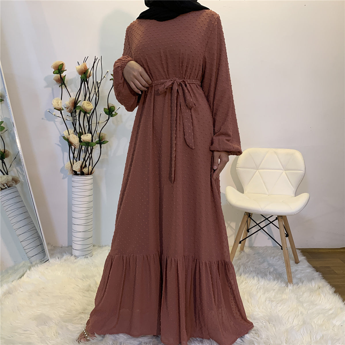 Stitching Long Sleeve Middle Eastern Fashion Dress