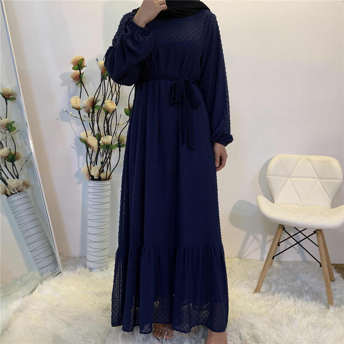 Stitching Long Sleeve Middle Eastern Fashion Dress