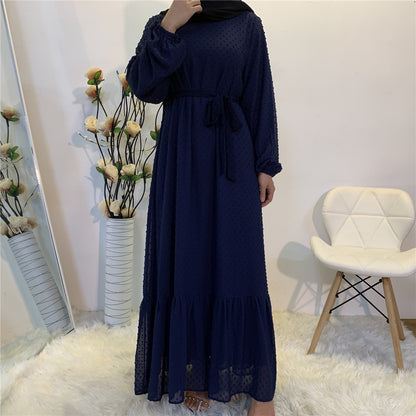 Stitching Long Sleeve Middle Eastern Fashion Dress