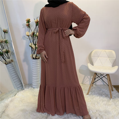 Stitching Long Sleeve Middle Eastern Fashion Dress