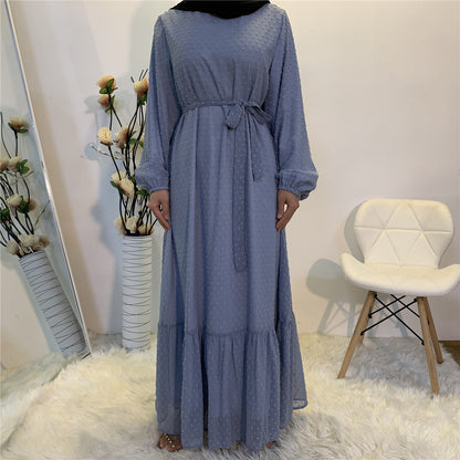 Stitching Long Sleeve Middle Eastern Fashion Dress