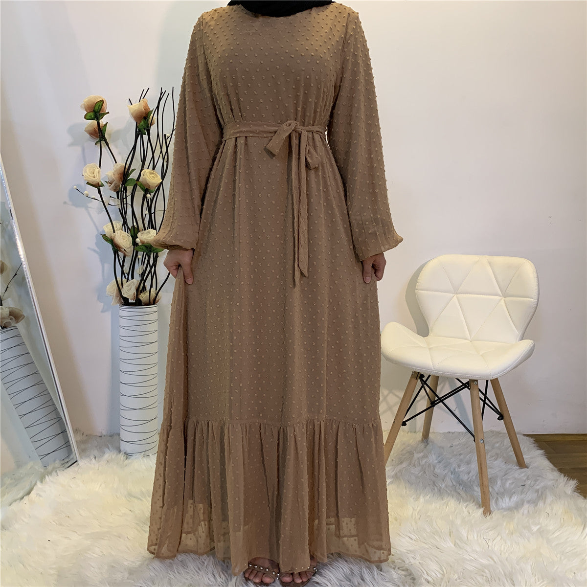 Stitching Long Sleeve Middle Eastern Fashion Dress