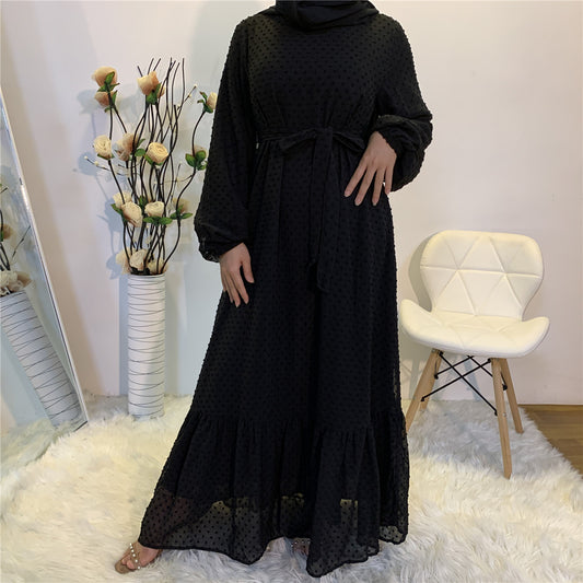 Stitching Long Sleeve Middle Eastern Fashion Dress