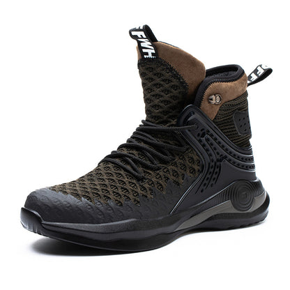 High-Top Labor Insurance Shoes Men's Anti-Smashing And Anti-Piercing Safety Shoes Flying Woven Light Work Shoes