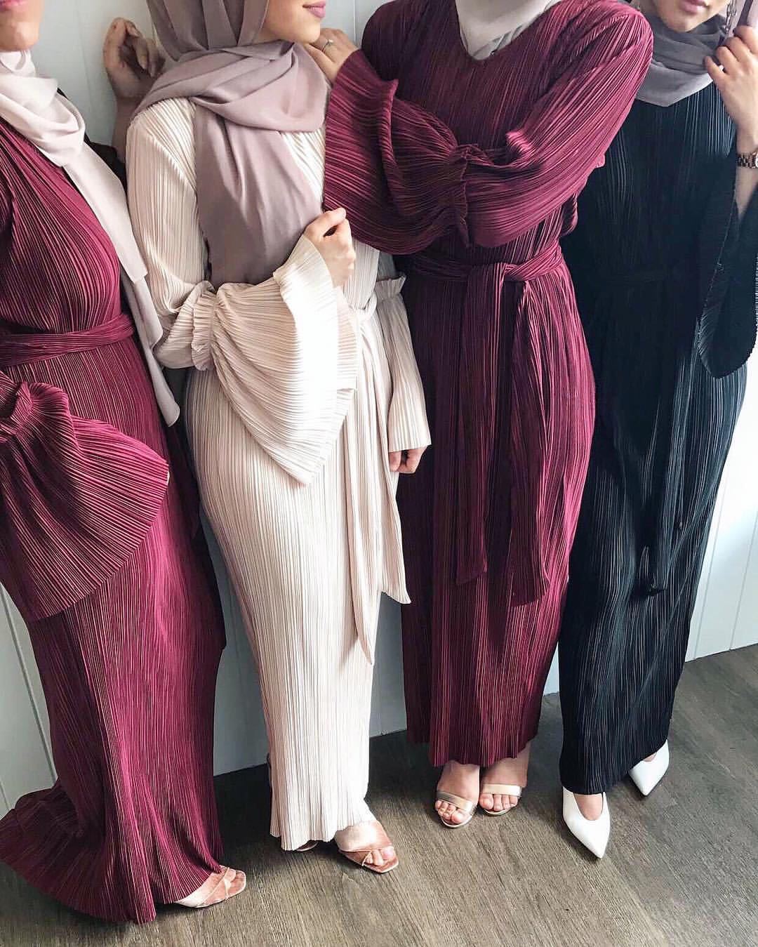 New Fashion Pleated Long Skirt Muslim Dress