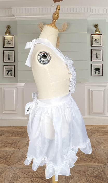 Glass Gauze Skirt Overalls Lolita Heart-Shaped Apron Soft Girl Transparent Fluffy Gauze Skirt Net Yarn