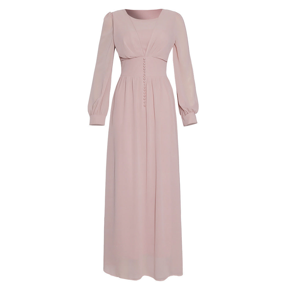 Muslim Women's Clothing Long Sleeve Chiffon Dress