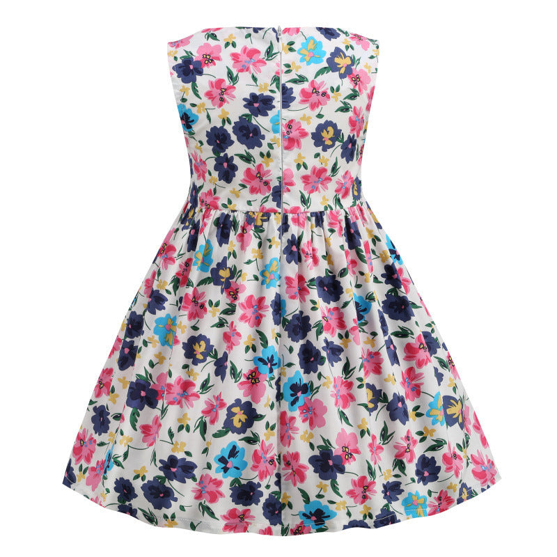 Letter Print Girls Dress Vest Skirt Princess Dress