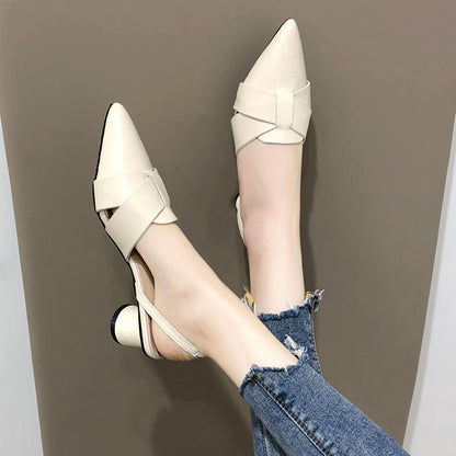 Baotou Mid-heel Thick-heeled Roman High-heel Shoes