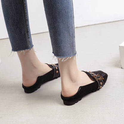 Spring Korean Style All-match British Style One-step Women's Flat Shoes