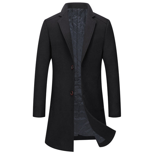 New Korean Men's Woolen Overcoat In Autumn And Winter