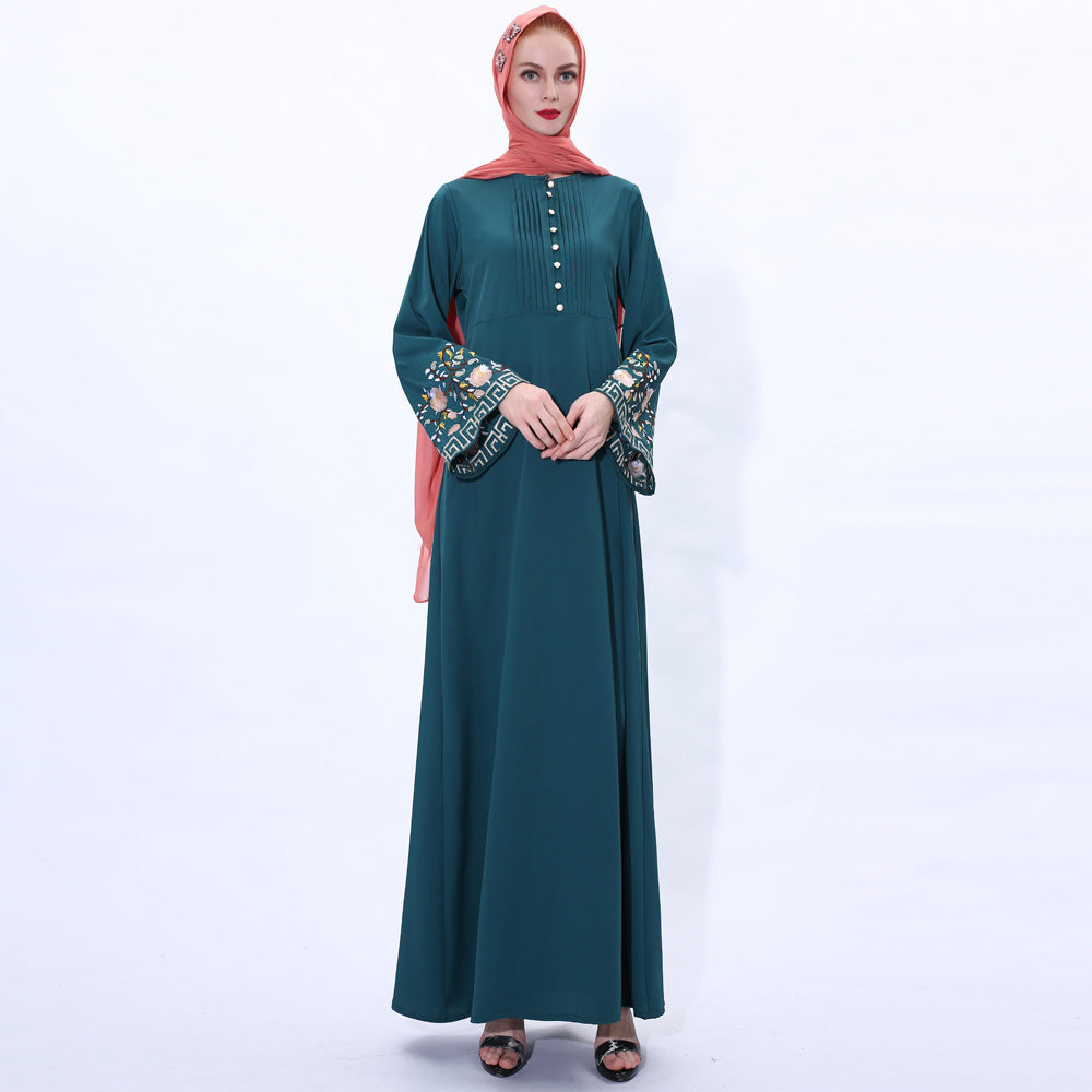 Retro slim Muslim women's dress summer