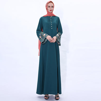 Retro slim Muslim women's dress summer