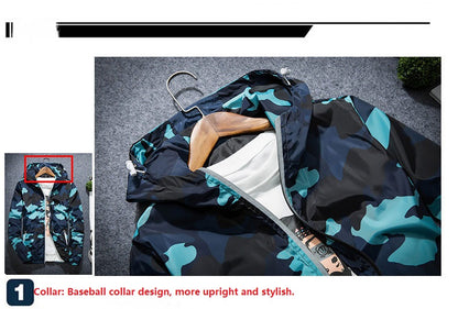 Covrlge Men Jacket Fashion Spring Men Brand Camouflage Jackets Casual Mens Coat Men's Hooded Luminous Zipper Coats MWJ011