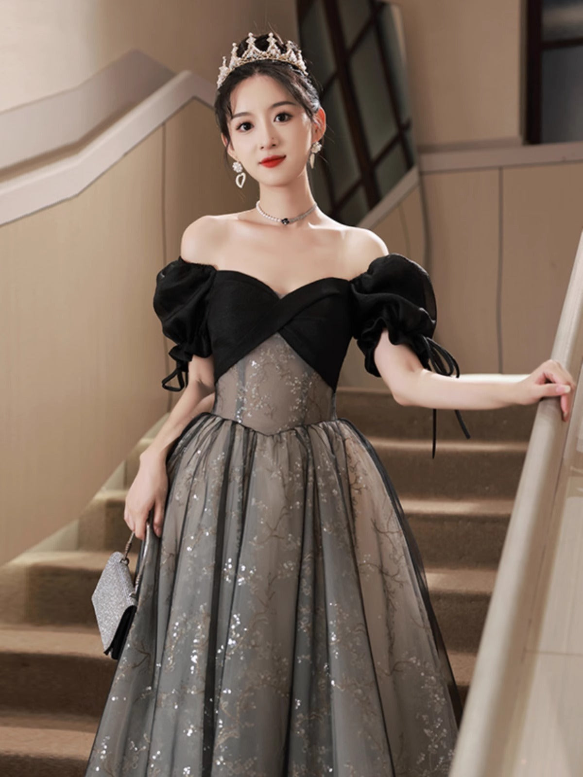 Off-shoulder Evening Dress High Sense Annual Birthday Performance Princess Dress