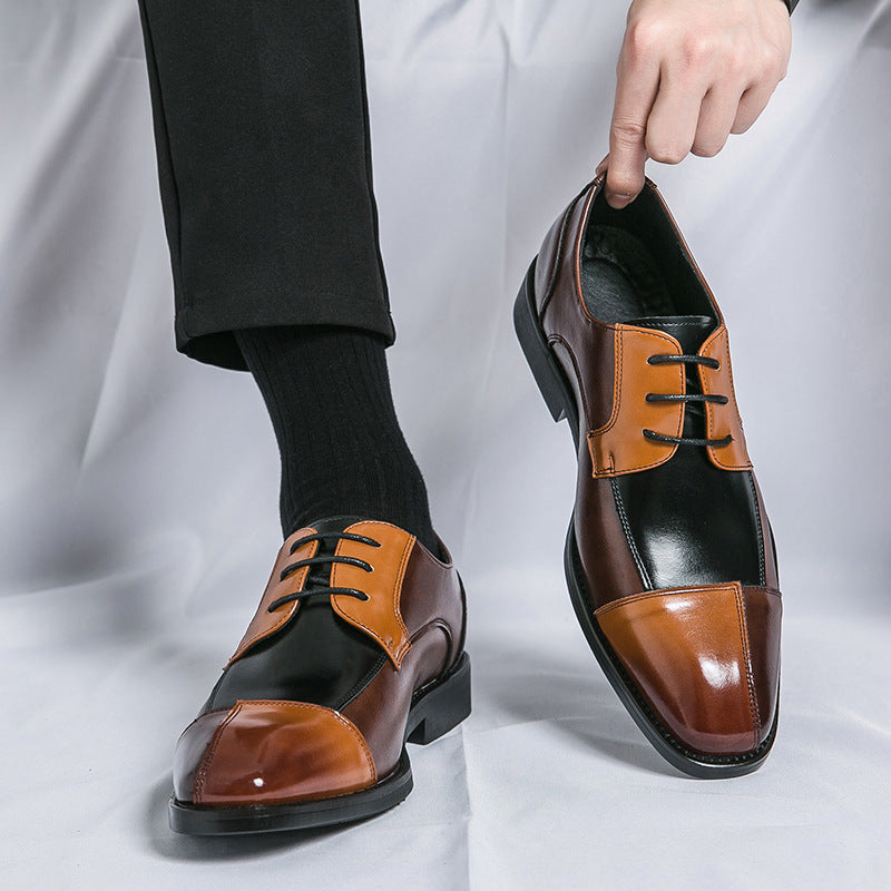 Color Matching Business Formal Wear Leather Shoes